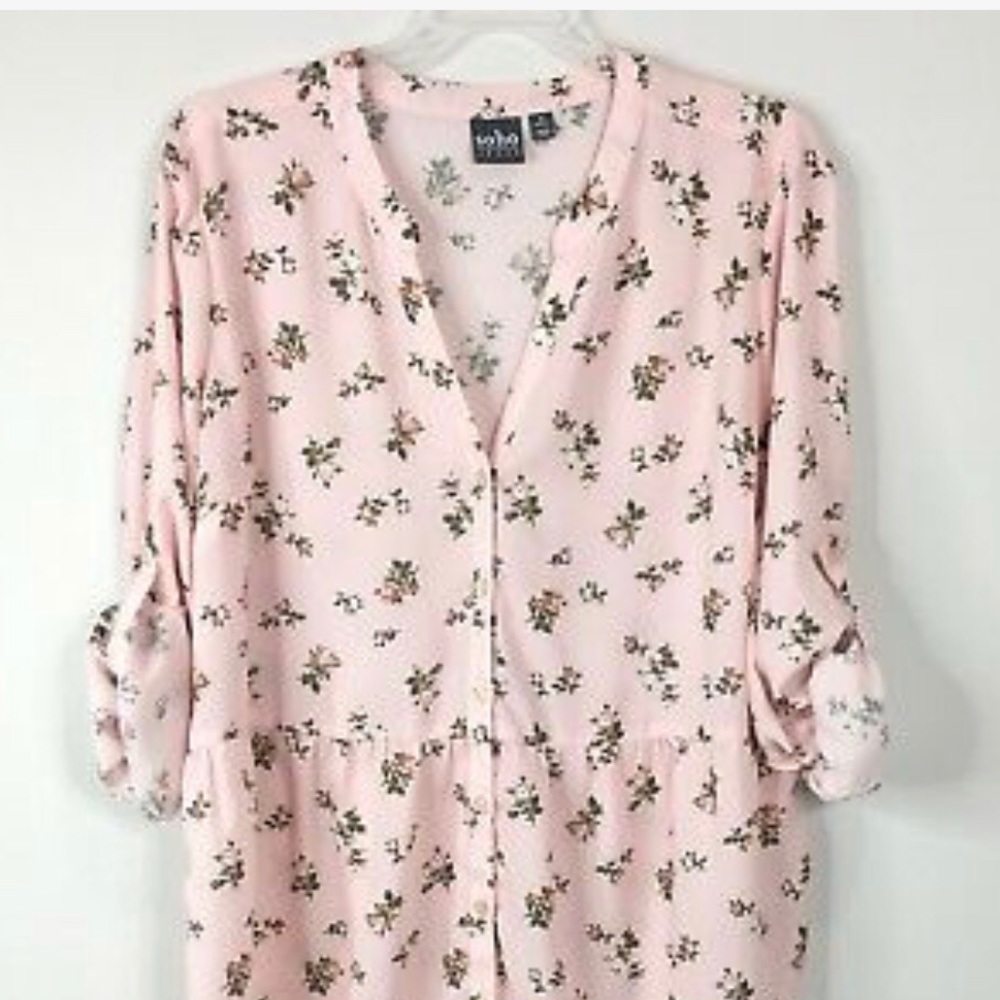 Soho New York & Company Floral Pink Blouse